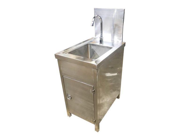 hand washing station with sensor tap